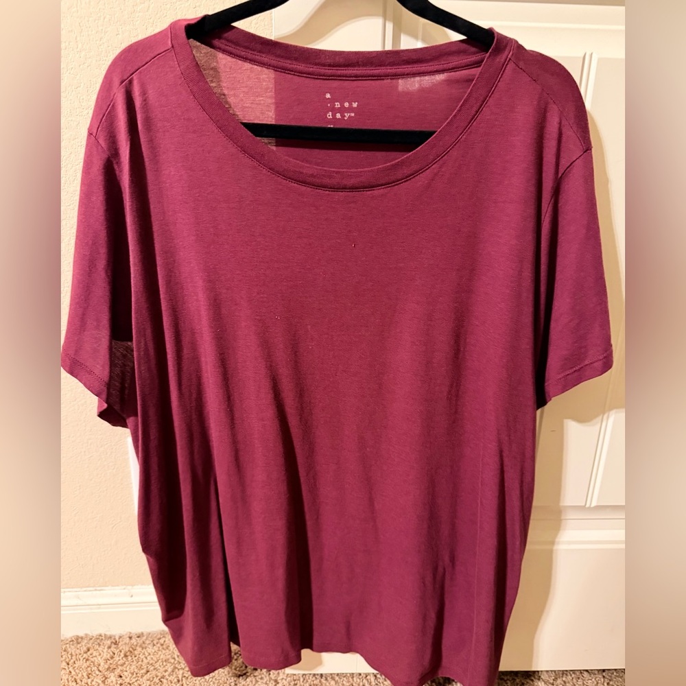 A New Day Women's Plum Short Sleeve Tee